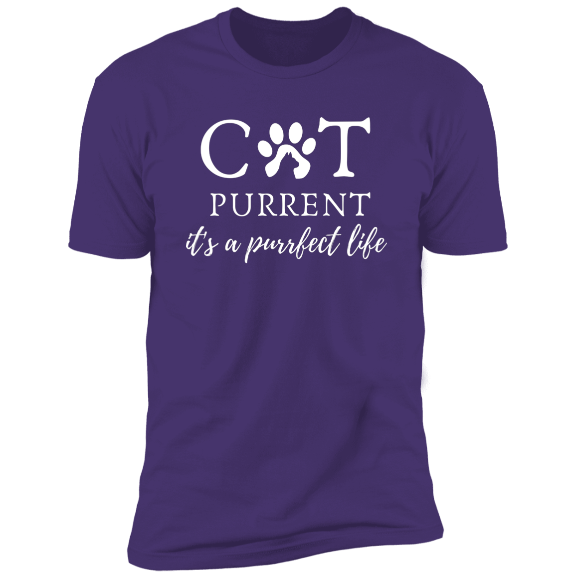 Cat Purrent It's a Purrfect Life T-shirt, Cat Parent Shirt for humans, in purple rush
