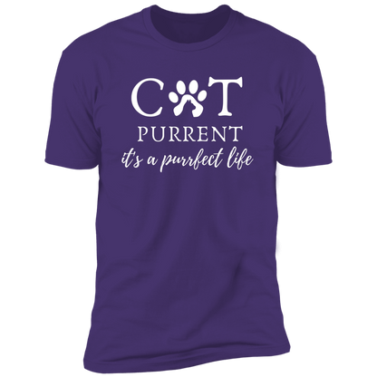 Cat Purrent It's a Purrfect Life T-shirt, Cat Parent Shirt for humans, in purple rush