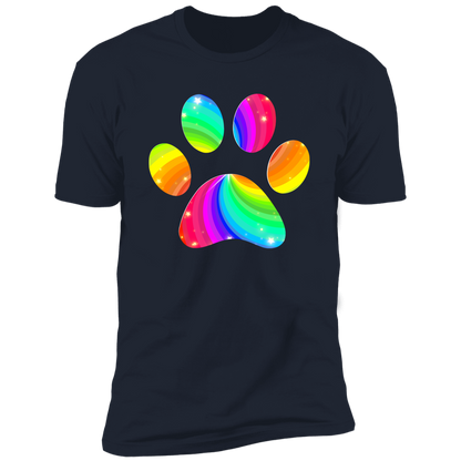 Pride Paw 2023 (Flag) Pride T-shirt, Paw Pride Dog Shirt for humans, in navy blue