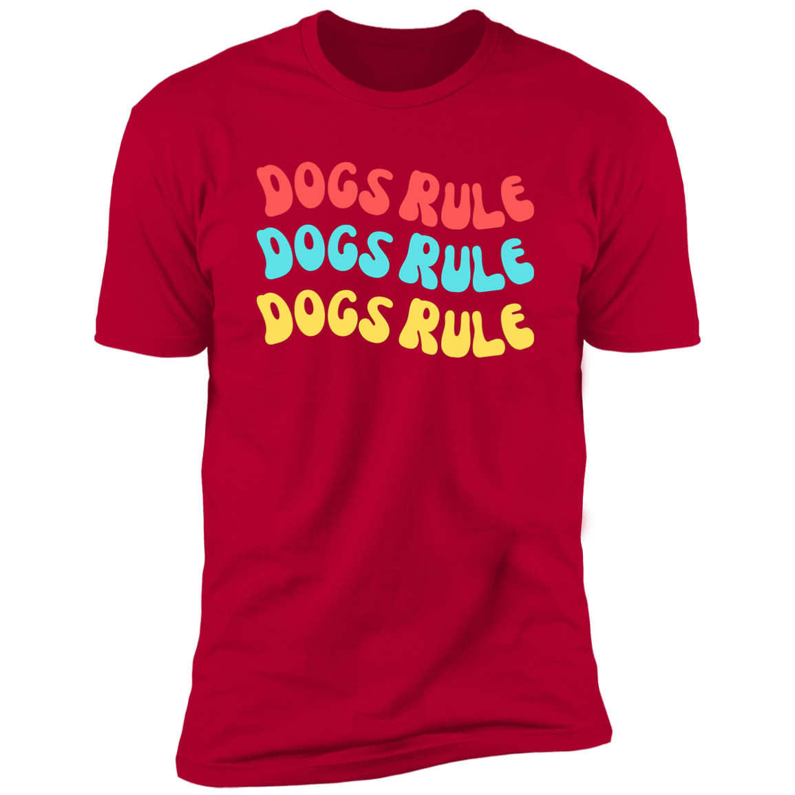 Dogs Rule Dog Shirt, dog shirt for humans, dog mom and dog dad shirt, in red