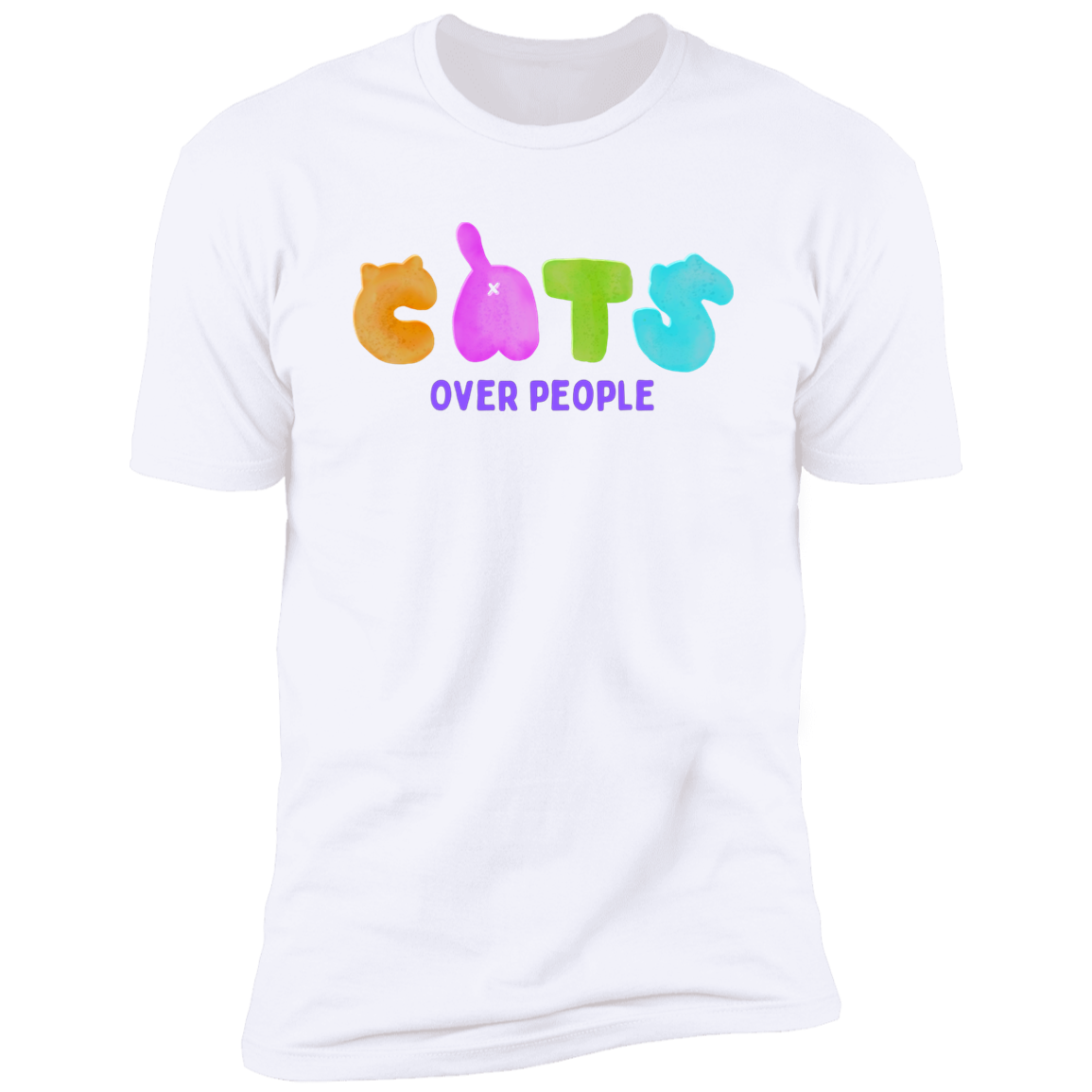 Cats Over People T-shirt, Cat Shirt for humans, in white