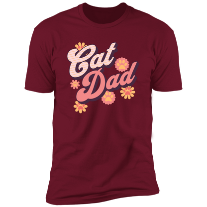 Cat Dad Retro T-shirt, Cat Dad Shirt for humans, in cardinal red