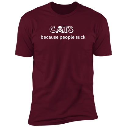 Cats Because People Suck T-shirt, Cat Shirt for humans, in maroon