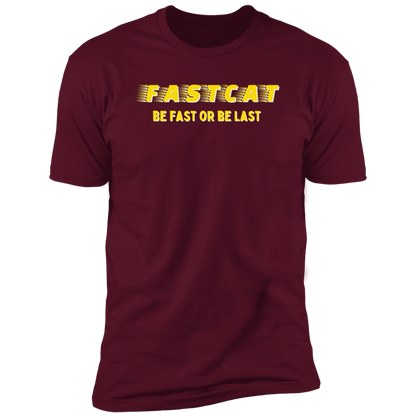 FastCAT Be Fast or Be Last Dog Sport T-shirt, FastCAT Shirt for humans, in maroon