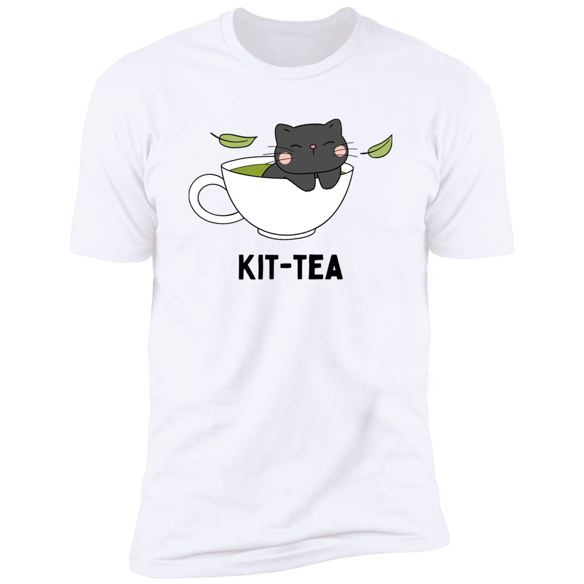 Kitt-Tea T-Shirt, kitty tea shirt, Cat Shirt for humans, funny cat shirt, in white