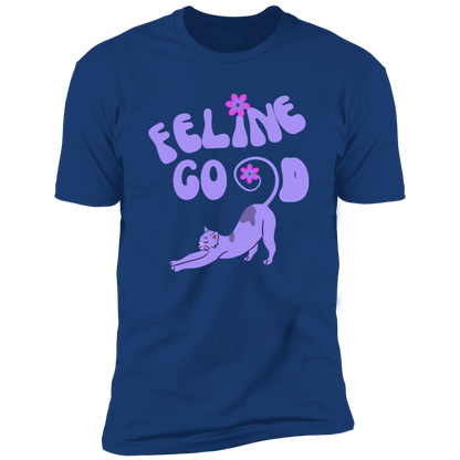 Feline Good Cat T-Shirt, Cat Shirt for humans, in royal blue