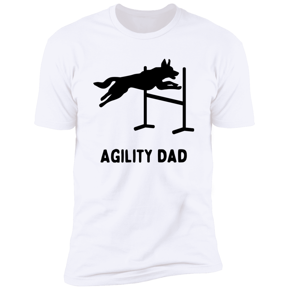 Agility Dad Agility Dog Dog T-Shirt for humans, in white