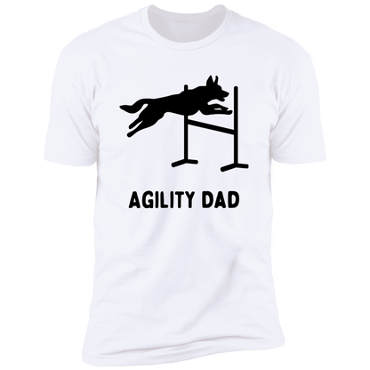 Agility Dad Agility Dog Dog T-Shirt for humans, in white