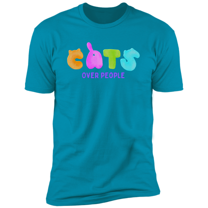 Cats Over People T-shirt, Cat Shirt for humans, in turquoise