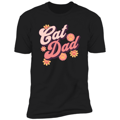 Cat Dad Retro T-shirt, Cat Dad Shirt for humans, in black