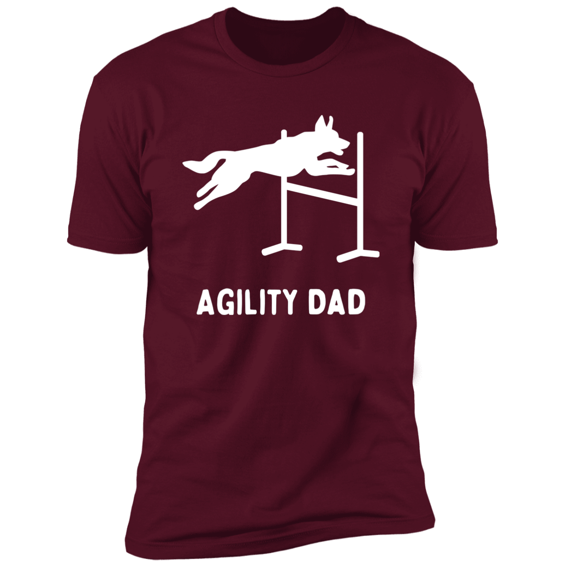 Agility Dad Agility Dog Dog T-Shirt for humans, in maroon