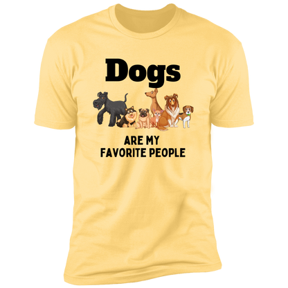 Dogs Are My Favorite People t-shirt, dog shirt for humans, in banana cream