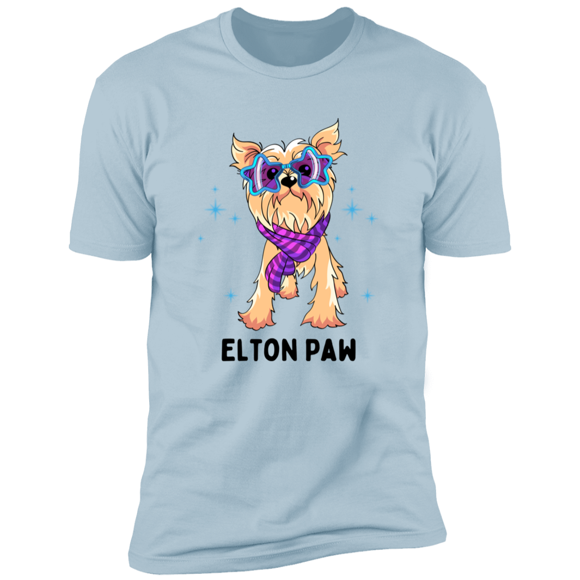 Elton Paw Dog Shirt, Funny dog shirt for humans, Dog mom shirt, dog dad shirt, in light blue