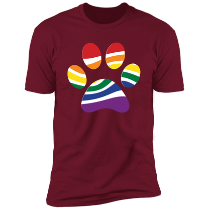 Pride Paw (Retro) Pride T-shirt, Paw Pride Dog Shirt for humans, in cardinal red
