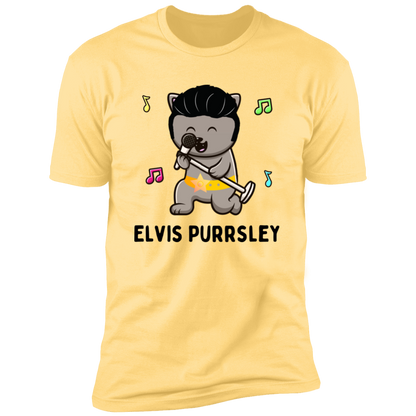 Elvis Purrsley cat Shirt, Funny cat shirt for humans, cat mom shirt, cat dad shirt, in banana cream