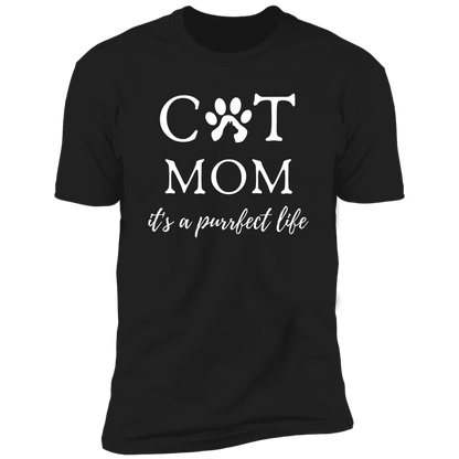 Cat Mom It's a Purrfect Life T-shirt, Cat Mom Shirt for humans, in black