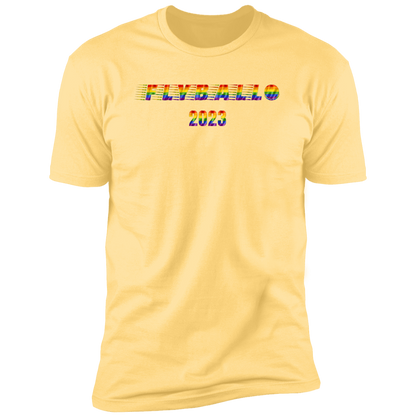 Flyball pride 2023 t-shirt, dog pride dog flyball shirt for humans, in banana cream