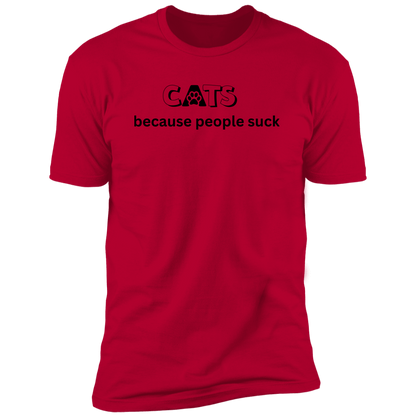 Cats Because People Suck T-shirt, Cat Shirt for humans, in red