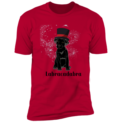 Labracadabra funny dog shirt, funny dog shirt for humans, funny labrador shirt. in red