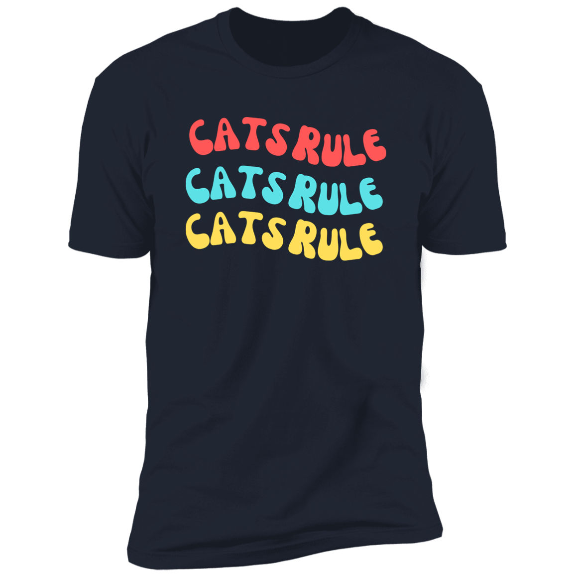 Cats Rule T-shirt, Cat Shirt for humans, in navy blue