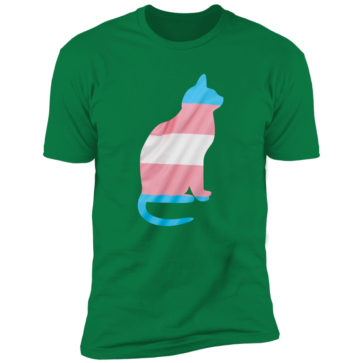 Trans Pride Cat Pride T-shirt, Trans Pride Cat Shirt for humans, in kelly green