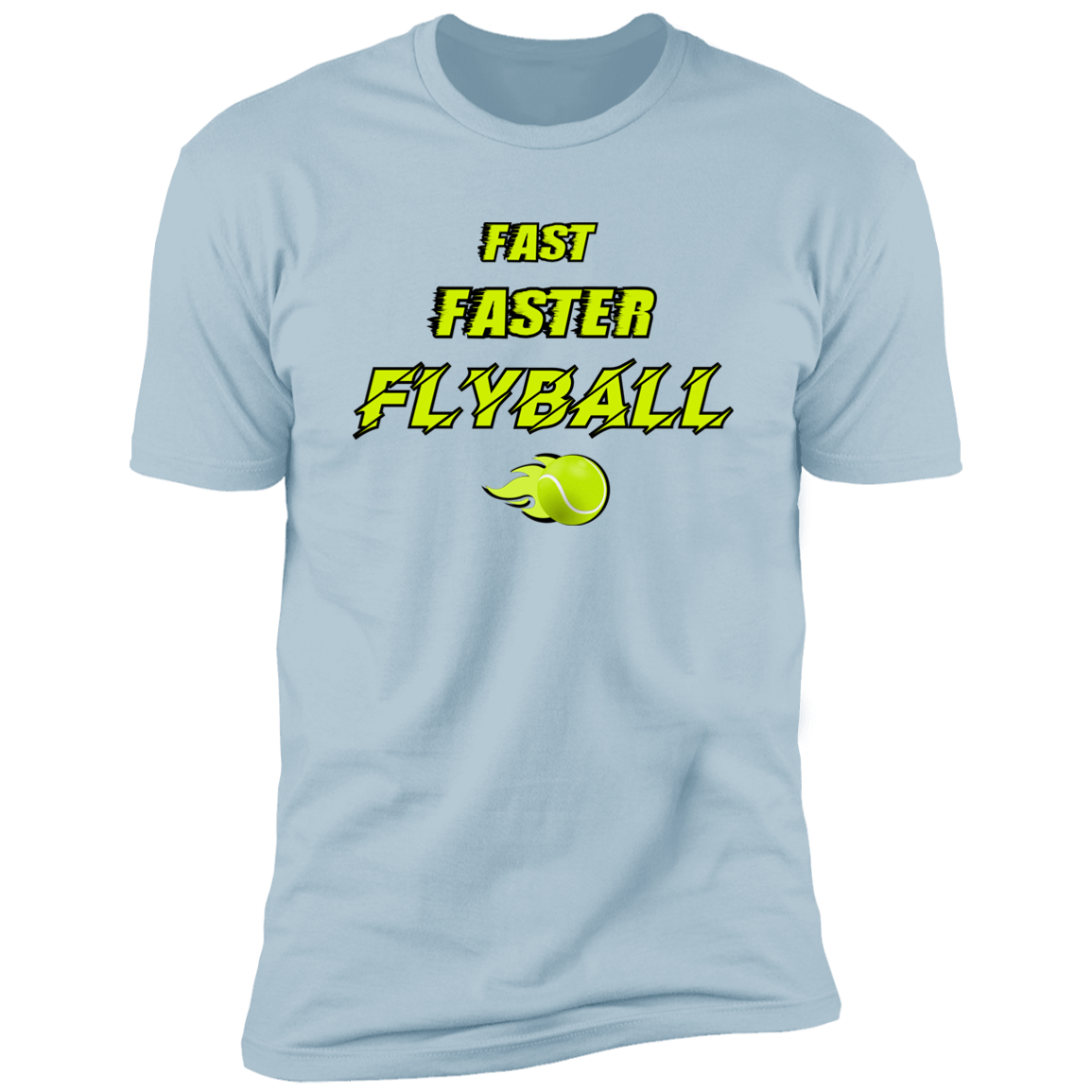 Fast Faster Flyball Dog T-shirt, sporting dog t-shirt, flyball t-shirt, in light blue