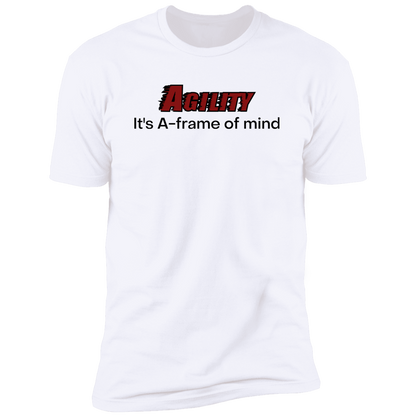 Agility it's A-Frame of Mind Dog Agility T-shirt for humans, in white/