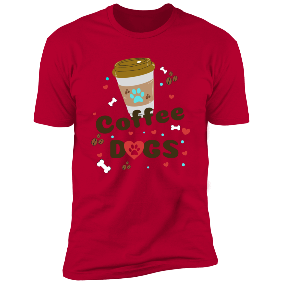 To go Coffee Dogs T-shirt, Dog Shirt for humans, in red