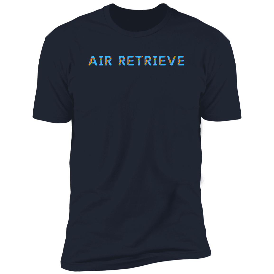 Air Retrieve Pride Dock diving t-shirt, dog pride air retrieve dock diving shirt for humans, in navy blue