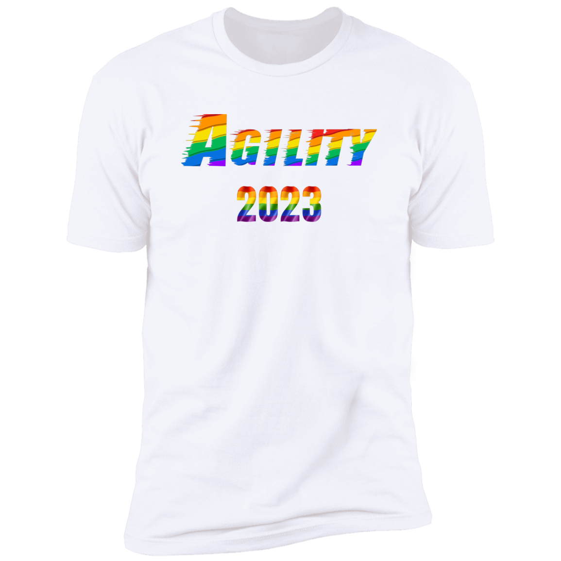Agility Pride 2023 Cat pride t-shirt,  Agility pride shirt for humans, in whiteAgility Pride 2023 Cat pride t-shirt,  Agility pride shirt for humans, in white