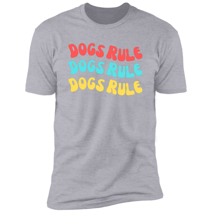 Dogs Rule Dog Shirt, dog shirt for humans, dog mom and dog dad shirt, in light heather gray