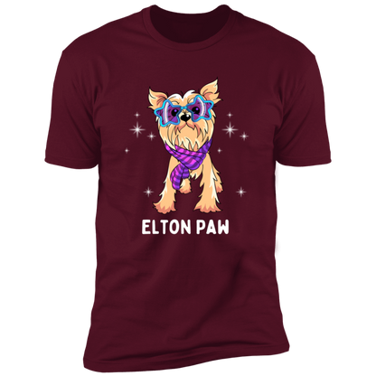 Elton Paw Dog Shirt, Funny dog shirt for humans, Dog mom shirt, dog dad shirt, in maroon