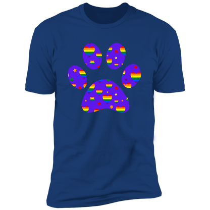 Pride Paw 2023 (Hearts) Pride T-shirt, Paw Pride Dog Shirt for humans, in royal blue
