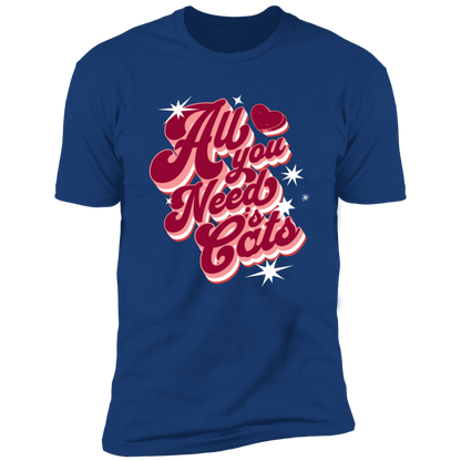 All I Need is Cats T-shirt, Cat Shirt for humans, in royal blue