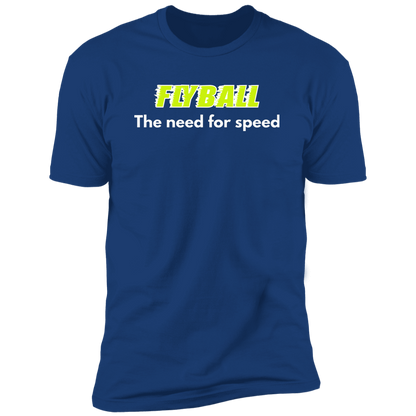 Flyball The Need For Speed dog shirt, dog shirt for humans, sporting dog shirt, in royal blue