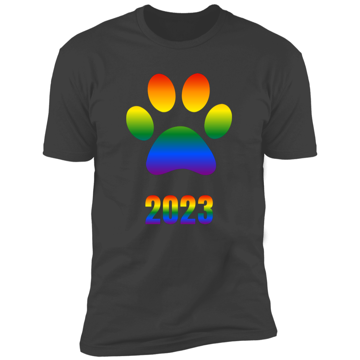 Dog Paw pride 2023 t-shirt, dog pride dog shirt for humans, in heavy metal gray