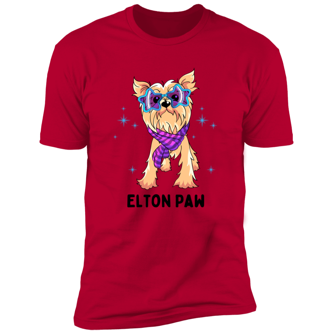 Elton Paw Dog Shirt, Funny dog shirt for humans, Dog mom shirt, dog dad shirt, in red