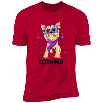 Elton Paw Dog Shirt, Funny dog shirt for humans, Dog mom shirt, dog dad shirt, in red