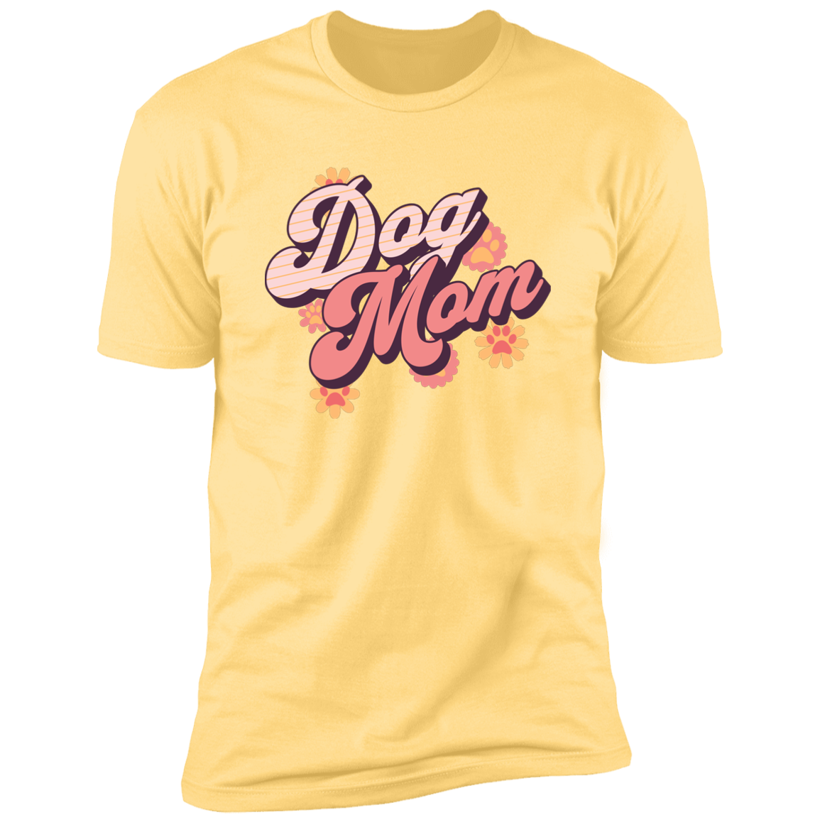 Retro Dog Mom t-shirt, Dog Mom shirt, Dog T-shirt for humans, in banana cream