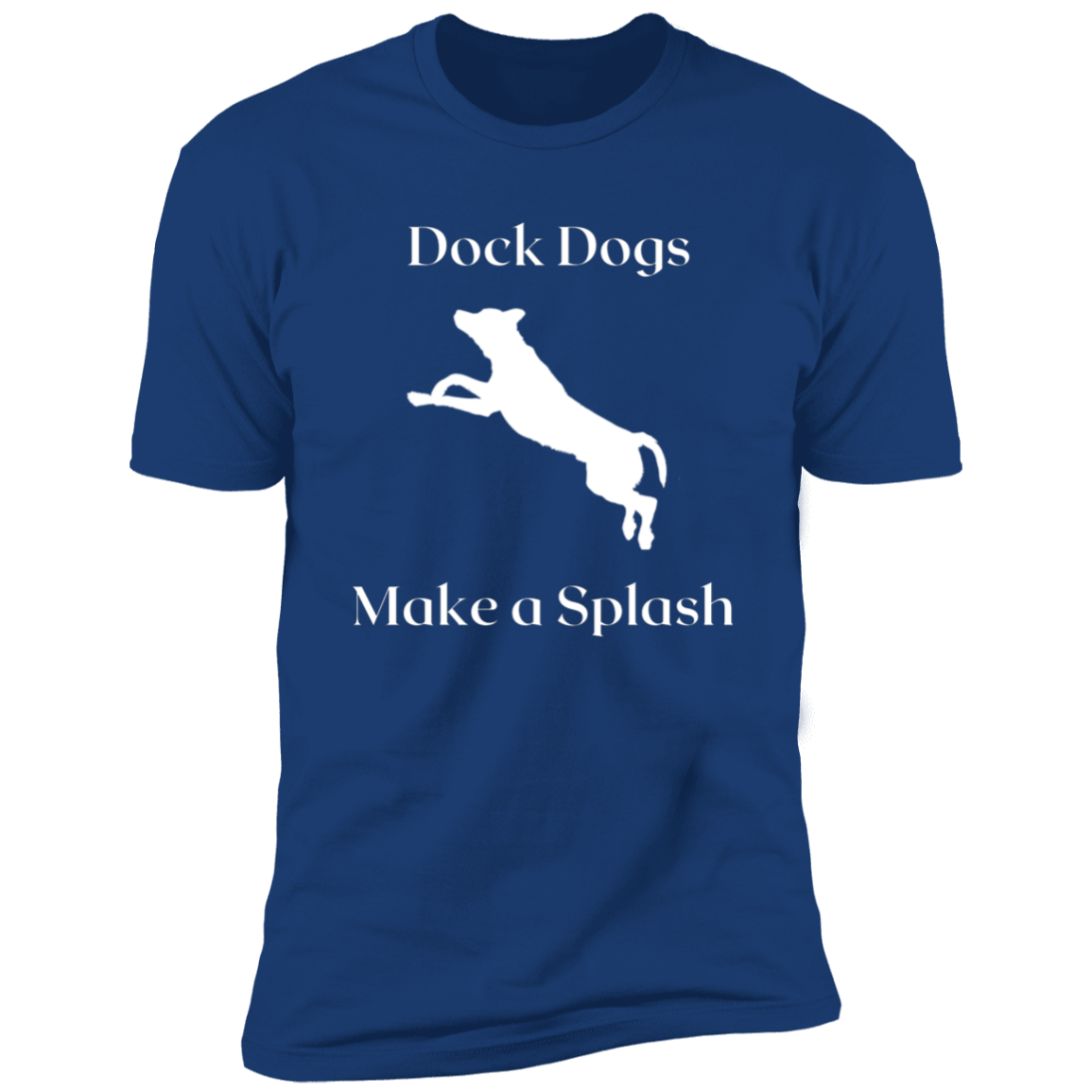 Dock Dogs Make a Splash Dock Diving t-shirt, Dock diving shirt, in royal blue