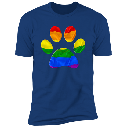Pride Paw Pride T-shirt, Paw Pride Dog Shirt for humans, in royal blue