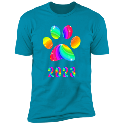 Pride Paw 2023 (Swirl) Pride T-shirt, Paw Pride Dog Shirt for humans, in turquoie