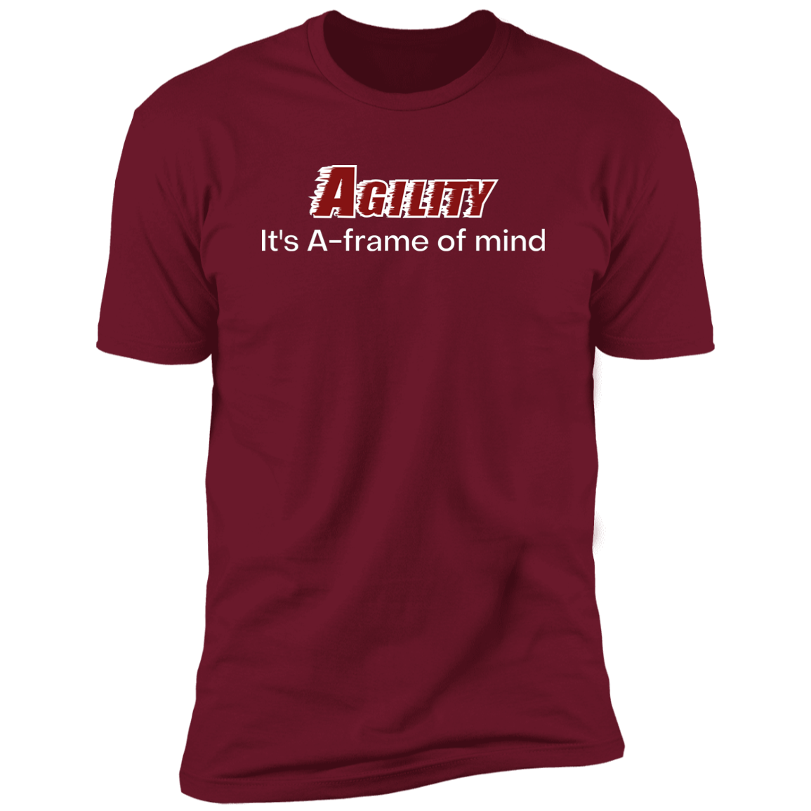 Agility it's A-Frame of Mind Dog Agility T-shirt for humans, in cardinal red
