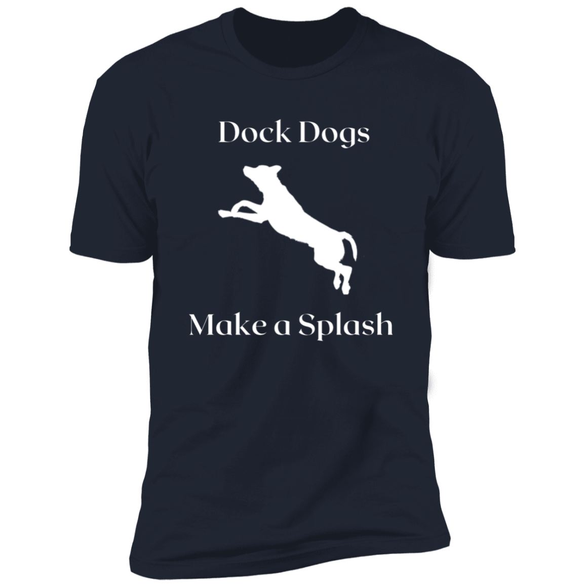 Dock Dogs Make a Splash Dock Diving t-shirt, Dock diving shirt, in navy blue