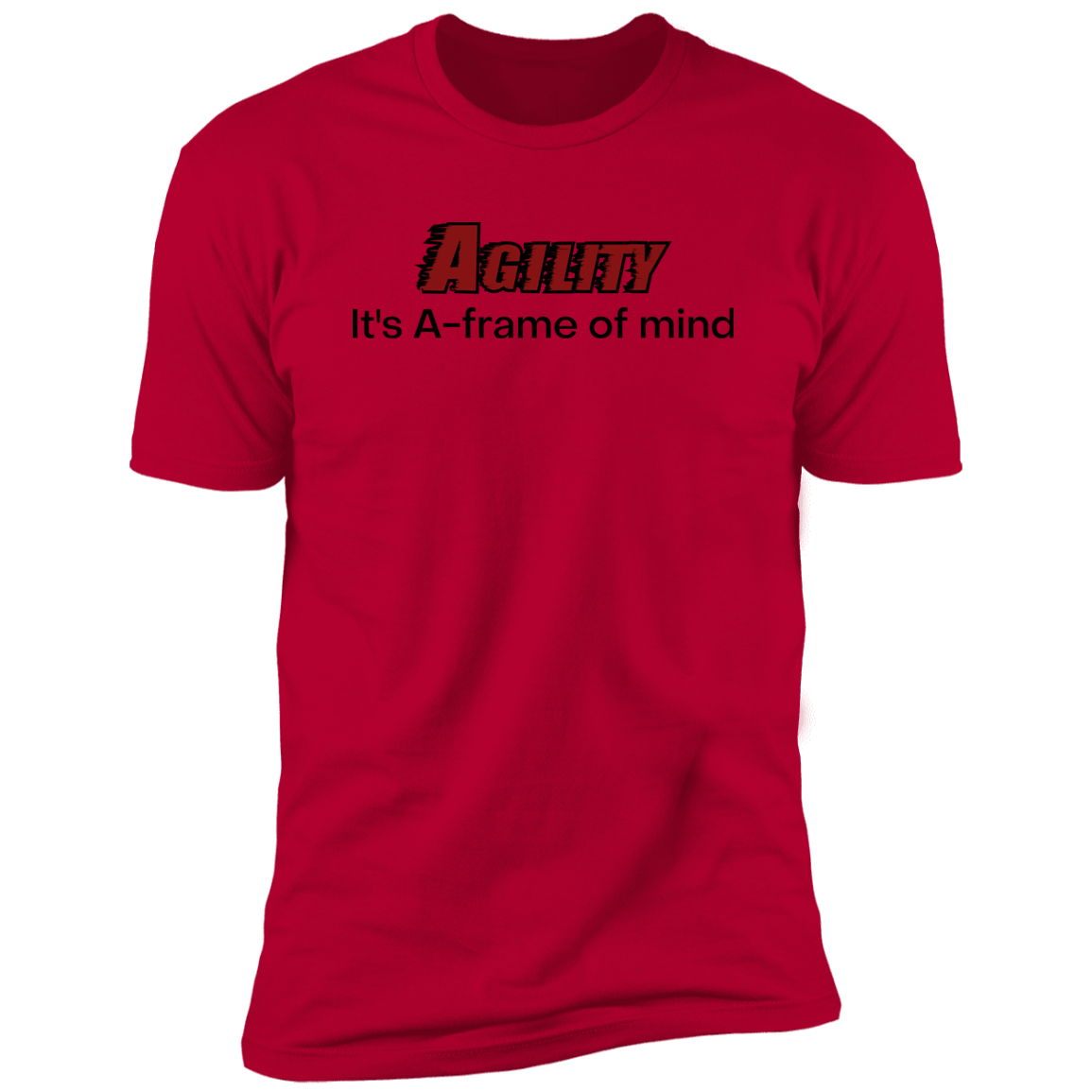 Agility it's A-Frame of Mind Dog Agility T-shirt for humans, in red