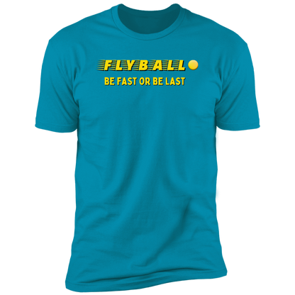 Flyball Be Fast or Be Last Dog Sport T-shirt, Flyball Shirt for humans, in Turquoise