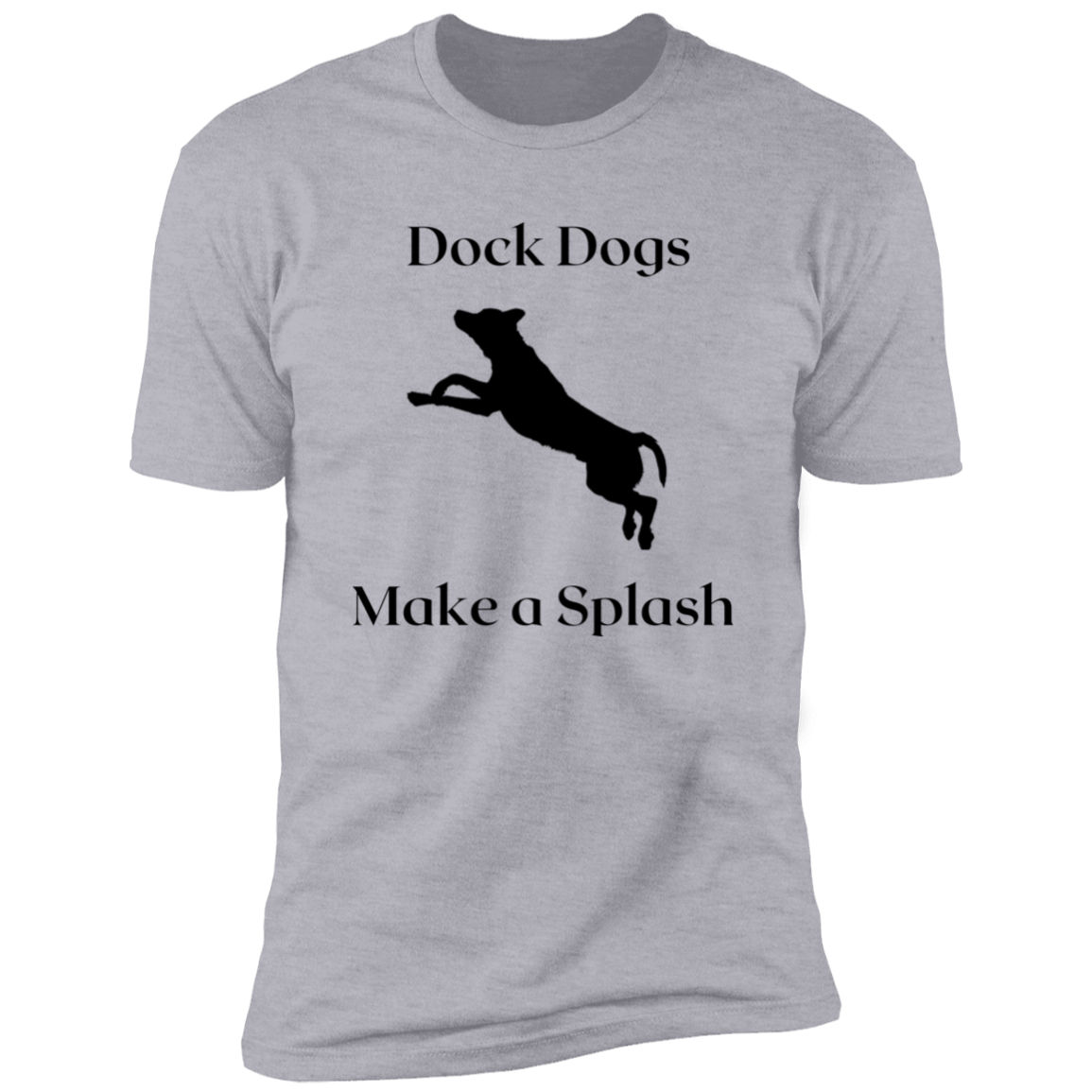 Dock Dogs Make a Splash Dock Diving t-shirt, Dock diving shirt, in light heather gray