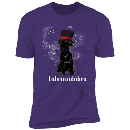 Labracadabra funny dog shirt, funny dog shirt for humans, funny labrador shirt. in purple rush