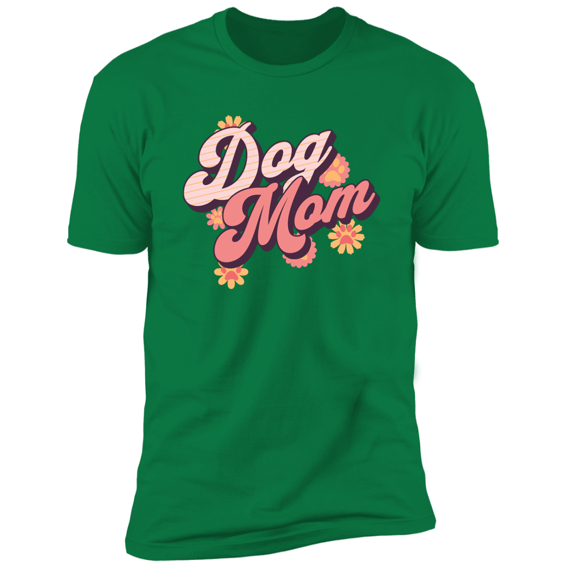 Retro Dog Mom t-shirt, Dog Mom shirt, Dog T-shirt for humans, in kelly green
