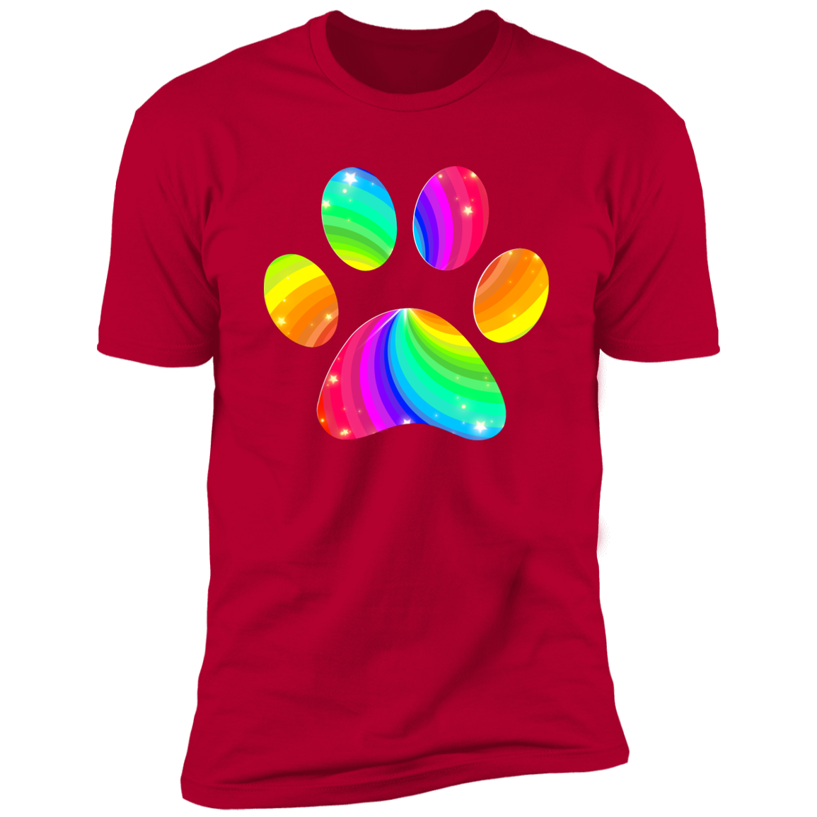 Pride Paw 2023 (Flag) Pride T-shirt, Paw Pride Dog Shirt for humans, in red 